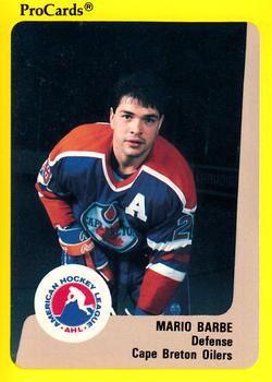 1989-90 ProCards AHL #132 Mario Barbe Front
