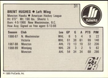 1989-90 ProCards AHL #31 Brent Hughes Back