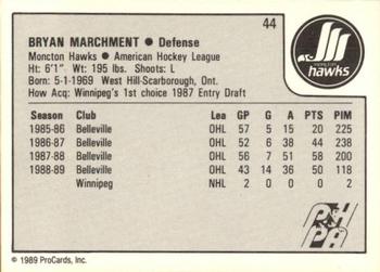 1989-90 ProCards AHL #44 Bryan Marchment Back