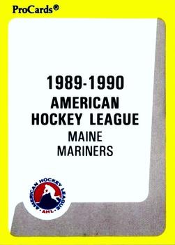 1989-90 ProCards AHL #53 Maine Checklist Front