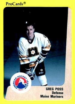 1989-90 ProCards AHL #61 Greg Poss Front