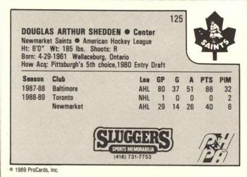 1989-90 ProCards AHL #125 Doug Shedden Back