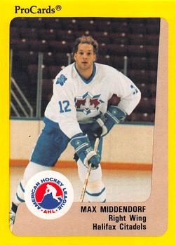 1989-90 ProCards AHL #172 Max Middendorf Front