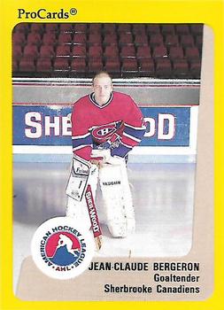 1989-90 ProCards AHL #181 Jean-Claude Bergeron Front