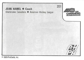 1989-90 ProCards AHL #201 Jean Hamel Back