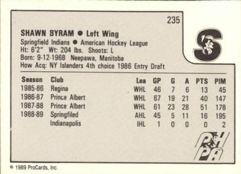 1989-90 ProCards AHL #235 Shawn Byram Back
