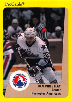 1989-90 ProCards AHL #257 Ken Priestlay Front