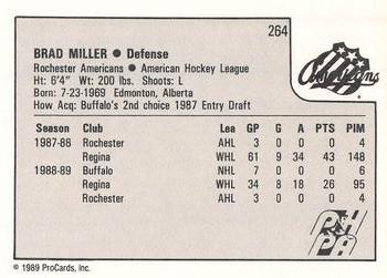 1989-90 ProCards AHL #264 Brad Miller Back