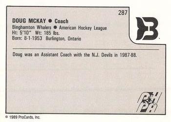 1989-90 ProCards AHL #287 Doug McKay Back