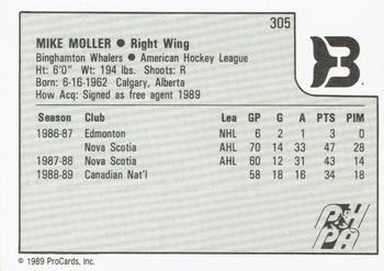 1989-90 ProCards AHL #305 Mike Moller Back