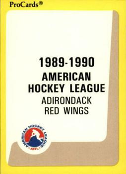 1989-90 ProCards AHL #306 Adirondack Checklist Front