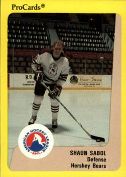 1989-90 ProCards AHL #333 Shaun Sabol Front