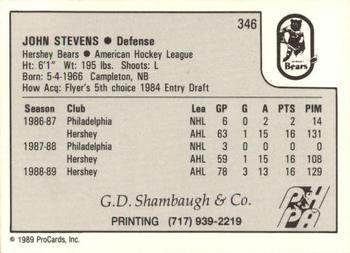 1989-90 ProCards AHL #346 John Stevens Back