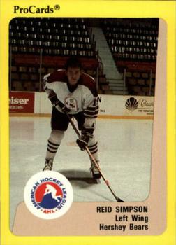 1989-90 ProCards AHL #354 Reid Simpson Front