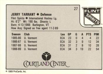 1989-90 ProCards IHL #27 Jerry Tarrant Back
