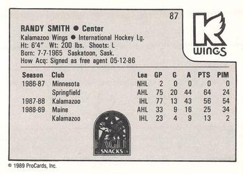 1989-90 ProCards IHL #87 Randy Smith Back