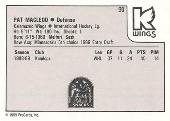 1989-90 ProCards IHL #90 Pat MacLeod Back