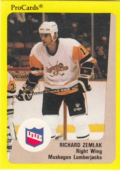 1989-90 ProCards IHL #154 Richard Zemlak Front