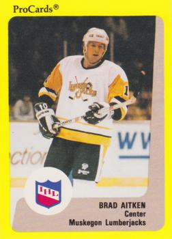 1989-90 ProCards IHL #155 Brad Aitken Front