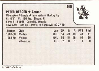 1989-90 ProCards IHL #169 Peter DeBoer Back
