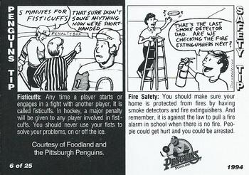 1993-94 Foodland Pittsburgh Penguins #6 Rick Kehoe Back