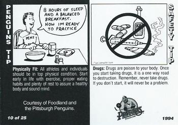 1993-94 Foodland Pittsburgh Penguins #10 Ken Wregget Back