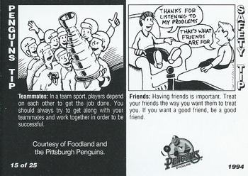 1993-94 Foodland Pittsburgh Penguins #15 Mike Needham Back
