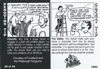 1993-94 Foodland Pittsburgh Penguins #25 Joe Mullen Back