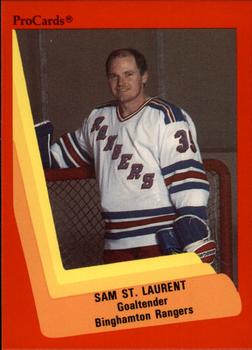 1990-91 ProCards AHL/IHL #9 Sam St. Laurent Front