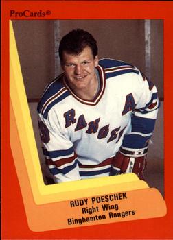 1990-91 ProCards AHL/IHL #18 Rudy Poeschek Front