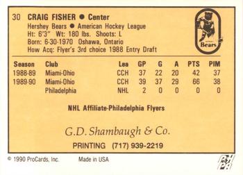 1990-91 ProCards AHL/IHL #30 Craig Fisher Back
