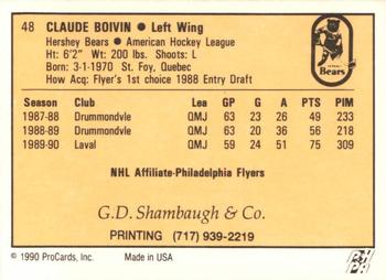 1990-91 ProCards AHL/IHL #48 Claude Boivin Back