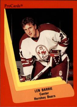 1990-91 ProCards AHL/IHL #49 Len Barrie Front