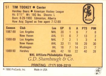 1990-91 ProCards AHL/IHL #51 Tim Tookey Back