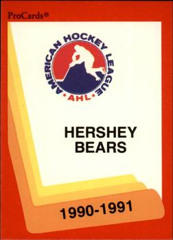 1990-91 ProCards AHL/IHL #53 Hershey Bears Front