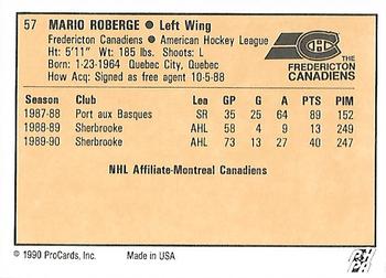 1990-91 ProCards AHL/IHL #57 Mario Roberge Back