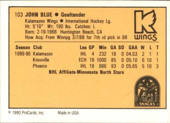 1990-91 ProCards AHL/IHL #103 John Blue Back