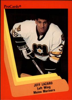 1990-91 ProCards AHL/IHL #124 Jeff Lazaro Front
