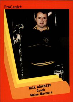 1990-91 ProCards AHL/IHL #143 Rick Bowness Front