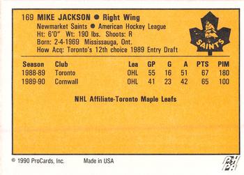 1990-91 ProCards AHL/IHL #169 Mike Jackson Back