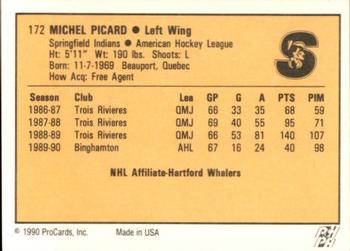 1990-91 ProCards AHL/IHL #172 Michel Picard Back