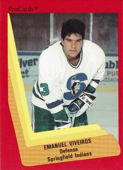 1990-91 ProCards AHL/IHL #183 Emanuel Viveiros Front