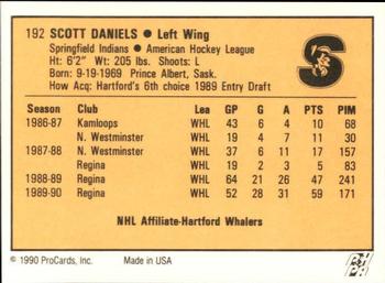 1990-91 ProCards AHL/IHL #192 Scott Daniels Back