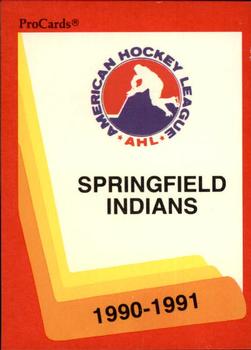 1990-91 ProCards AHL/IHL #194 Springfield Indians Front