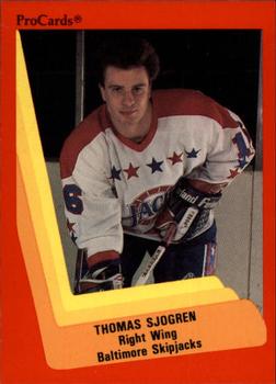 1990-91 ProCards AHL/IHL #204 Thomas Sjögren Front