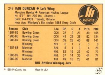1990-91 ProCards AHL/IHL #249 Iain Duncan Back