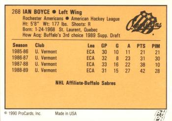 1990-91 ProCards AHL/IHL #268 Ian Boyce Back