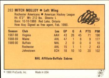 1990-91 ProCards AHL/IHL #283 Mitch Molloy Back