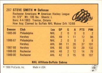 1990-91 ProCards AHL/IHL #287 Steve Smith Back