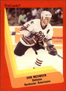 1990-91 ProCards AHL/IHL #290 Don McSween Front